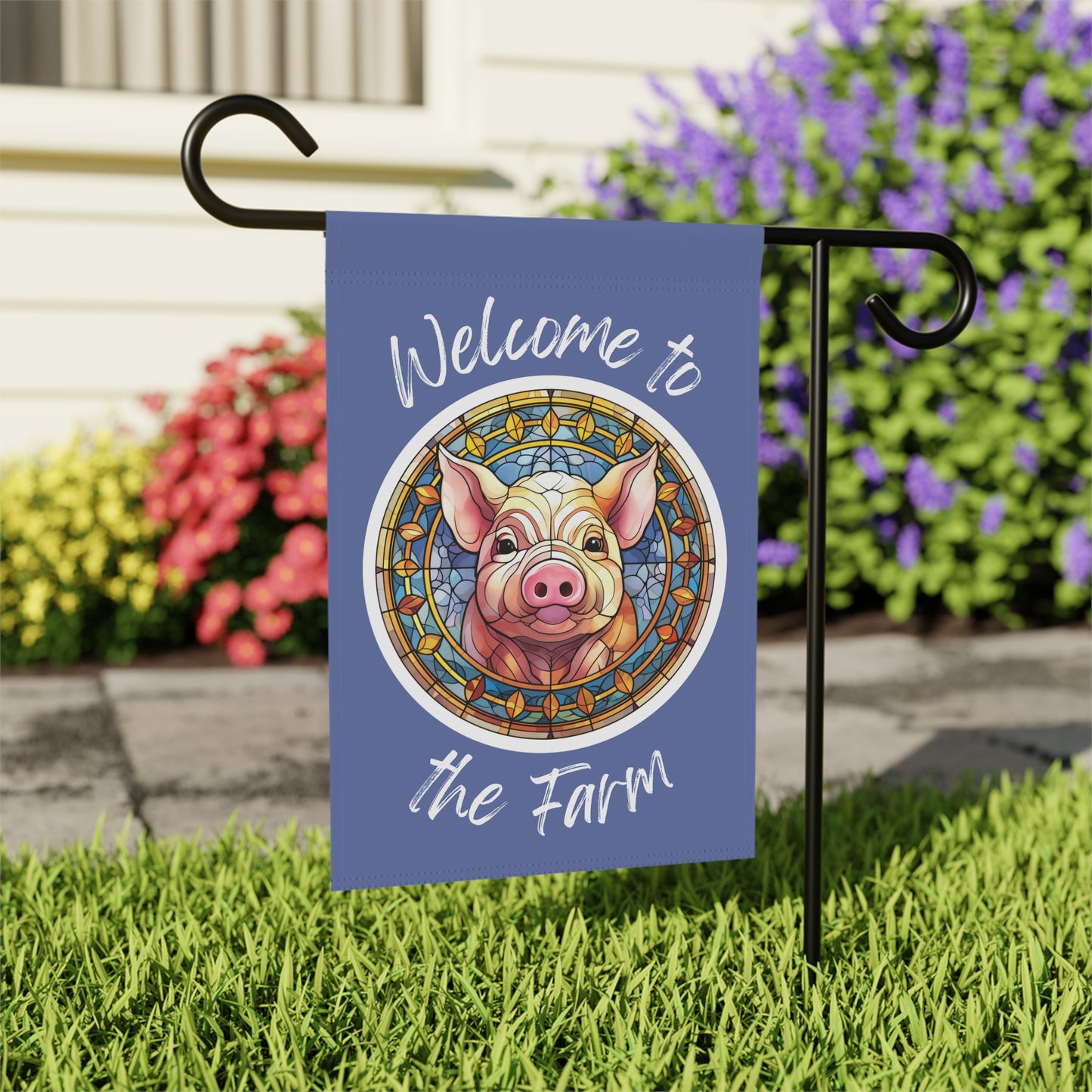 Welcome to the Farm Pig 2-Sided Garden & House Flag/Banner
