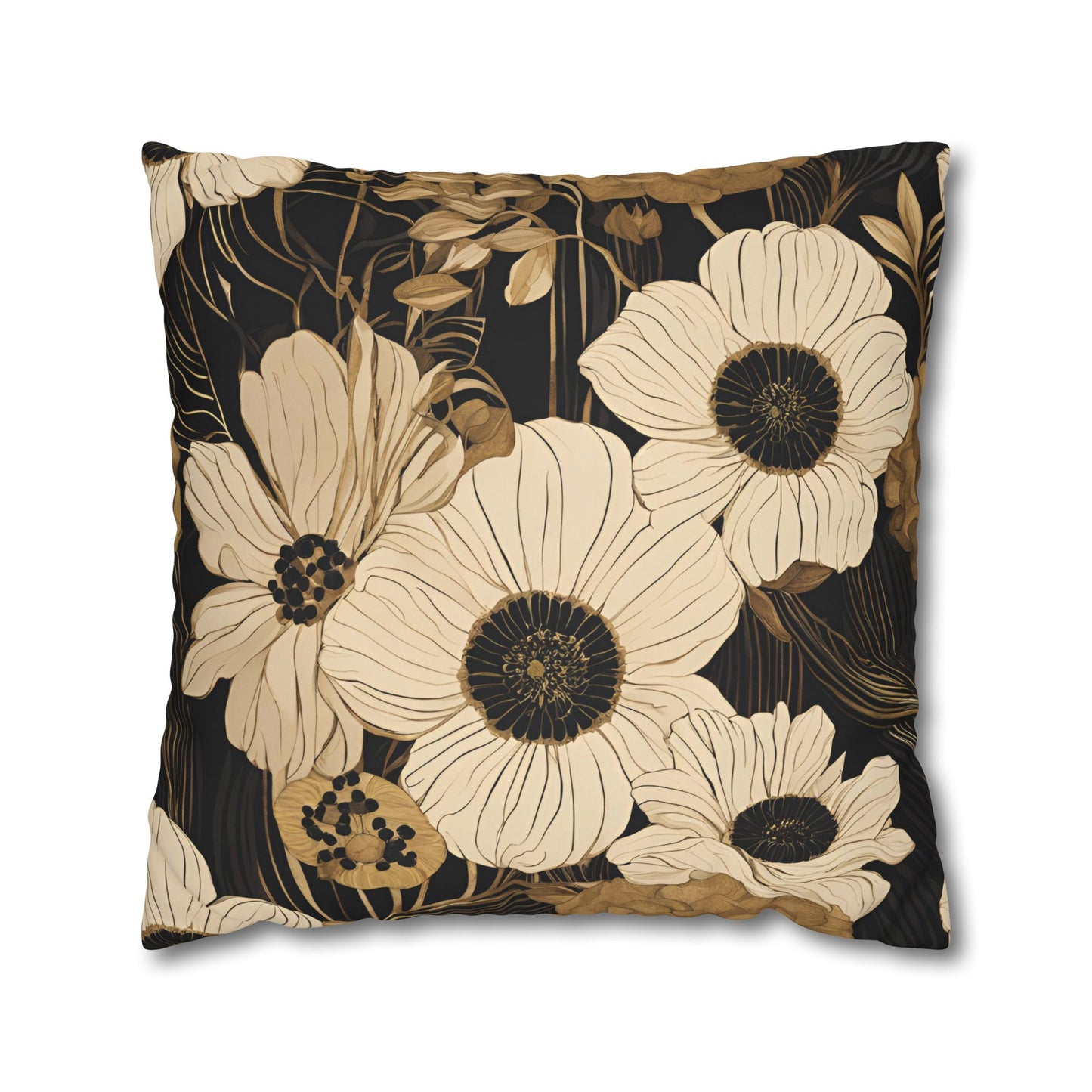 Olin Floral Square Poly Canvas Pillowcase