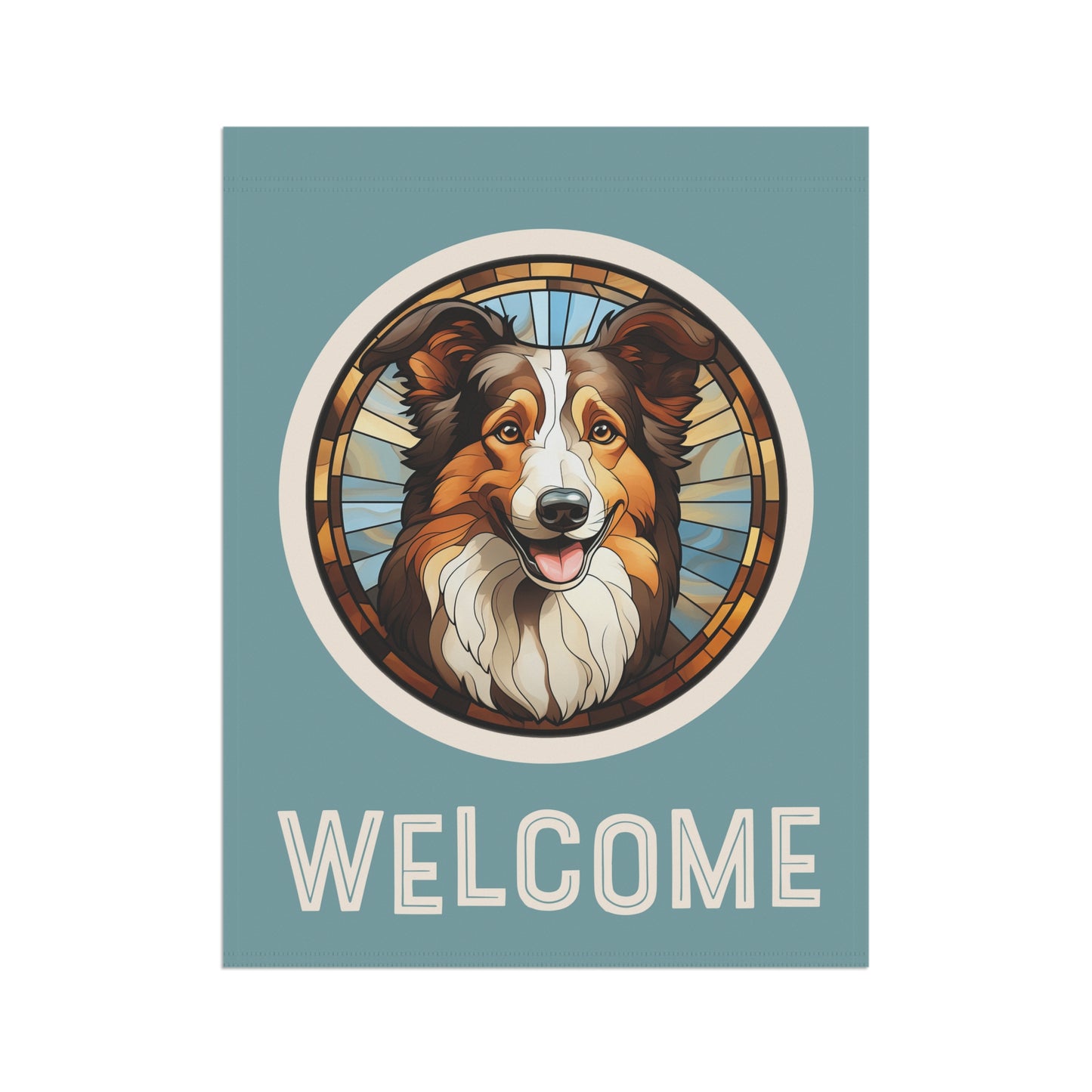 Collie Welcome 2-Sided Garden & House Flag/Banner