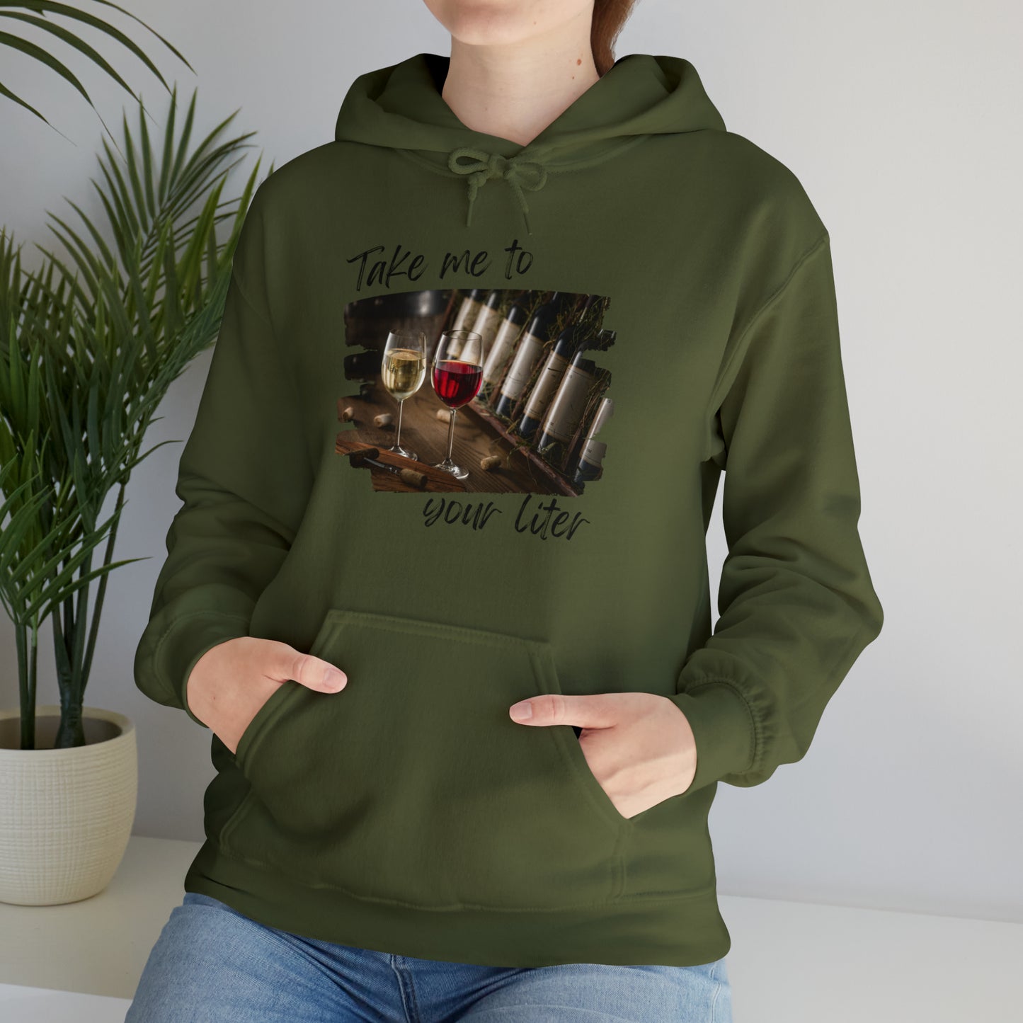 Take Me to Your Liter Wine Unisex Heavy Blend™ Hooded Sweatshirt