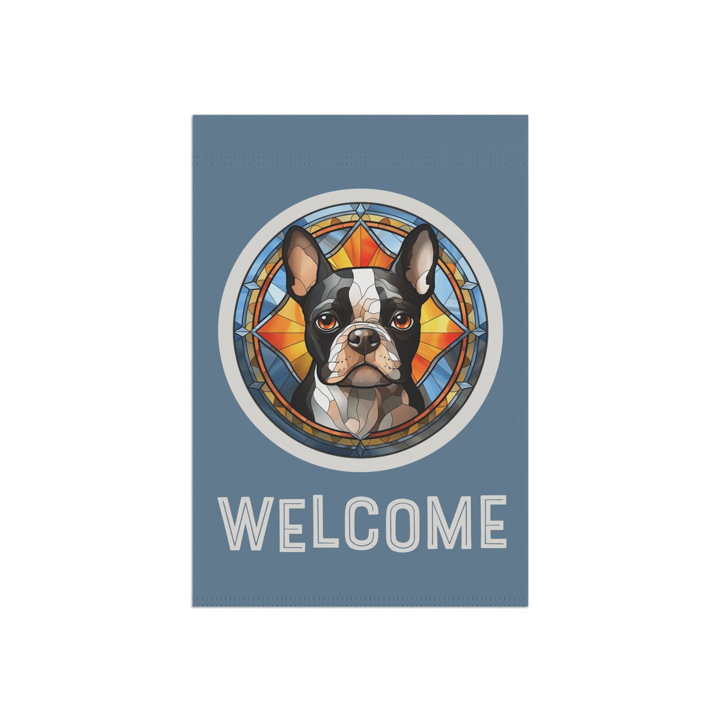 Boston Terrier Welcome 2-Sided Garden & House Flag/Banner