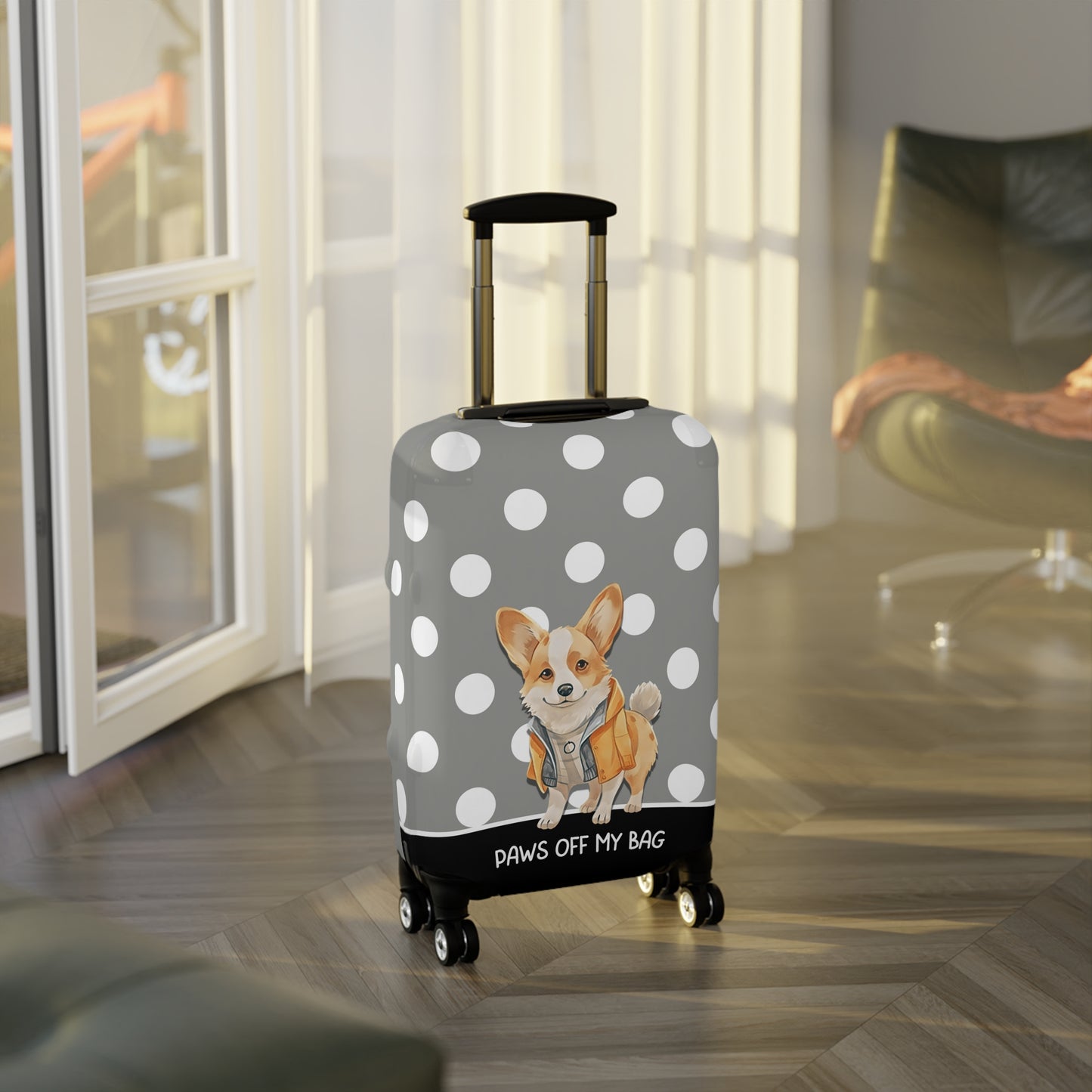 Corgi In Jacket Paws Off My Bag Luggage Cover