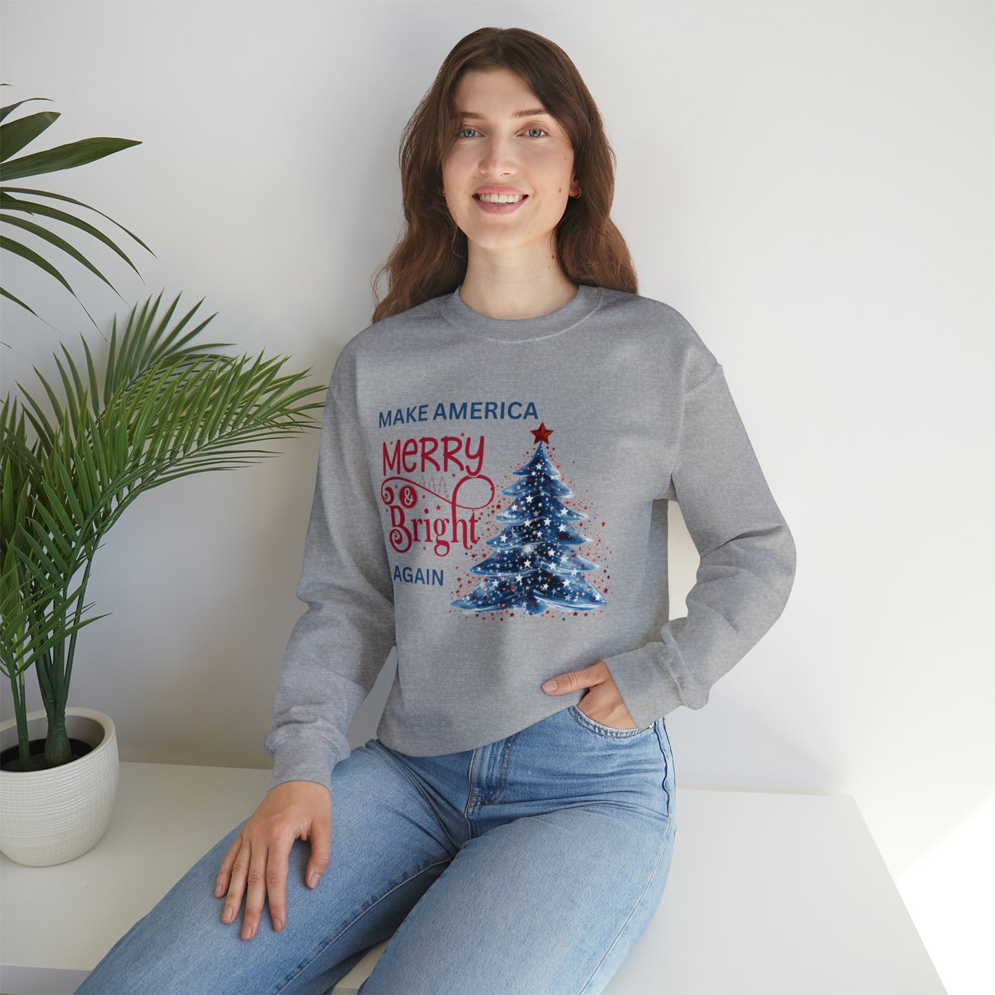 Make America Merry & Bright Again 1 Unisex Heavy Blend™ Crewneck Sweatshirt