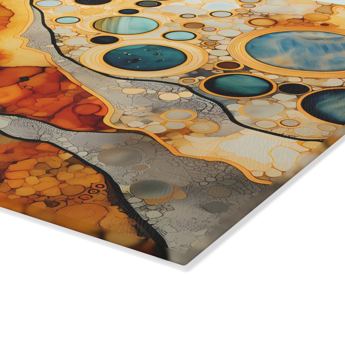 Microscopic Abstract Tempered Glass Cutting Board