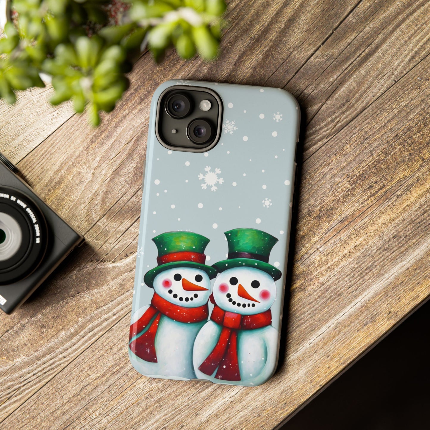 Snowman Couple iPhone Samsung Galaxy Google Pixel Tough Cases