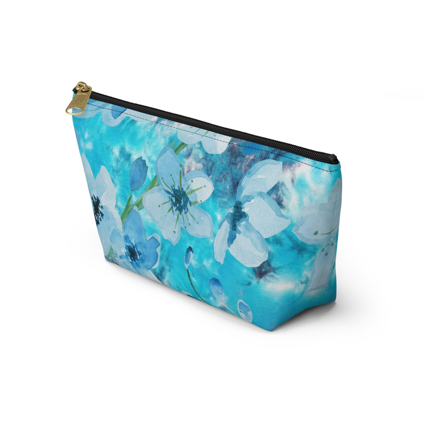 Nordic Floral Makeup Accessory Pouch w T-bottom