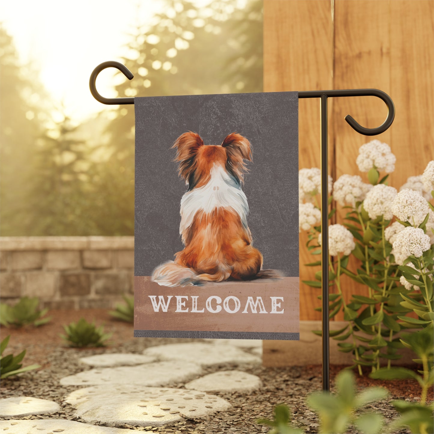 Papillon Welcome 2-Sided Garden & House Flag/Banner
