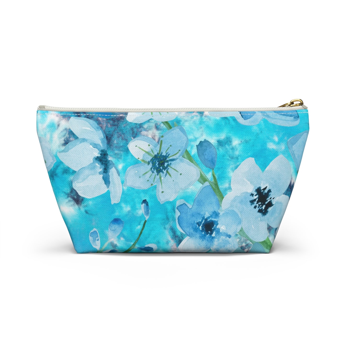 Nordic Floral Makeup Accessory Pouch w T-bottom