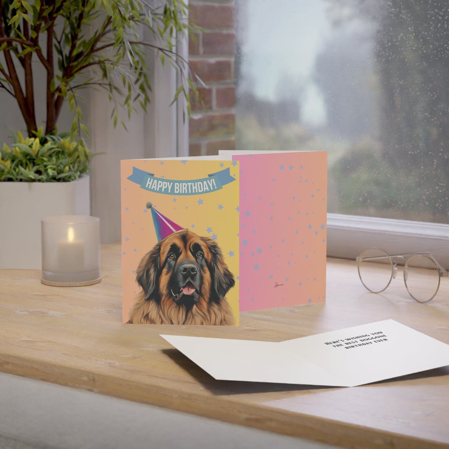 Leonberger Happy Birthday 5 x 7 Greeting Cards (10 Pack)