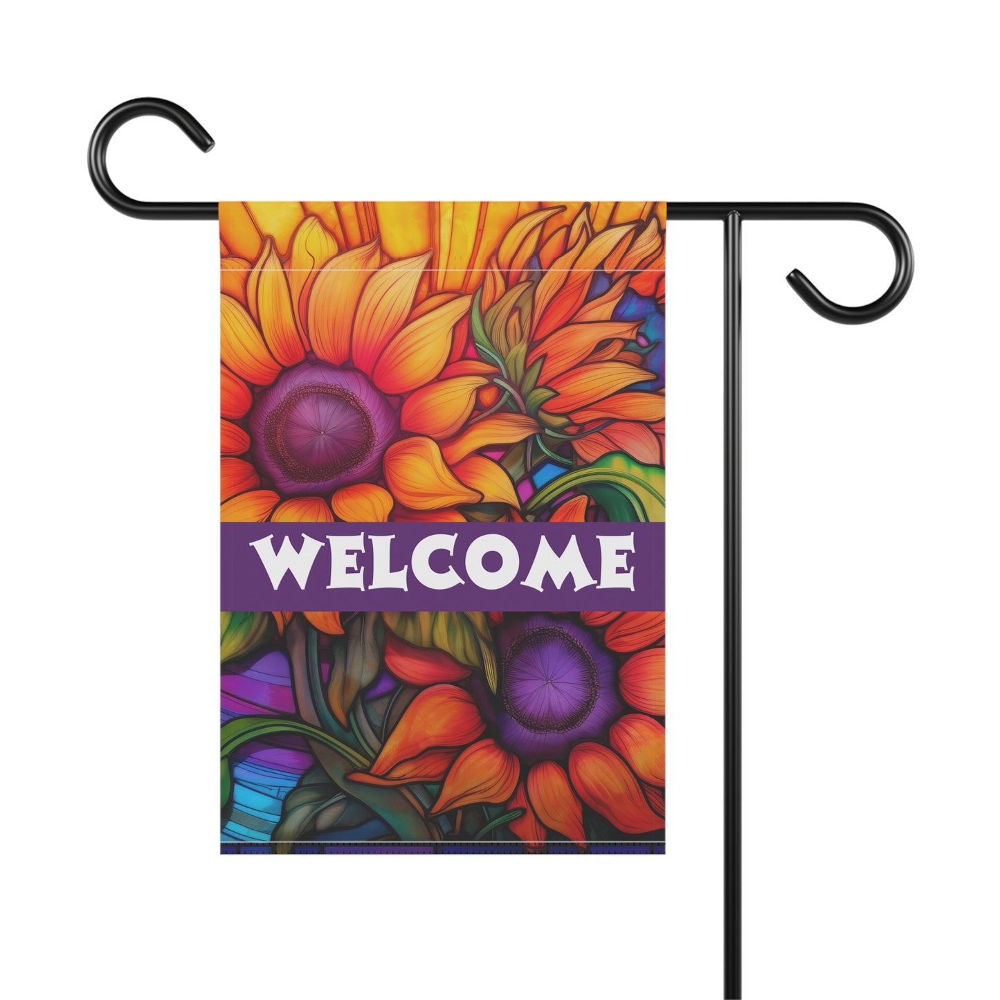 Bright Floral Welcome 2-Sided Garden & House Banner