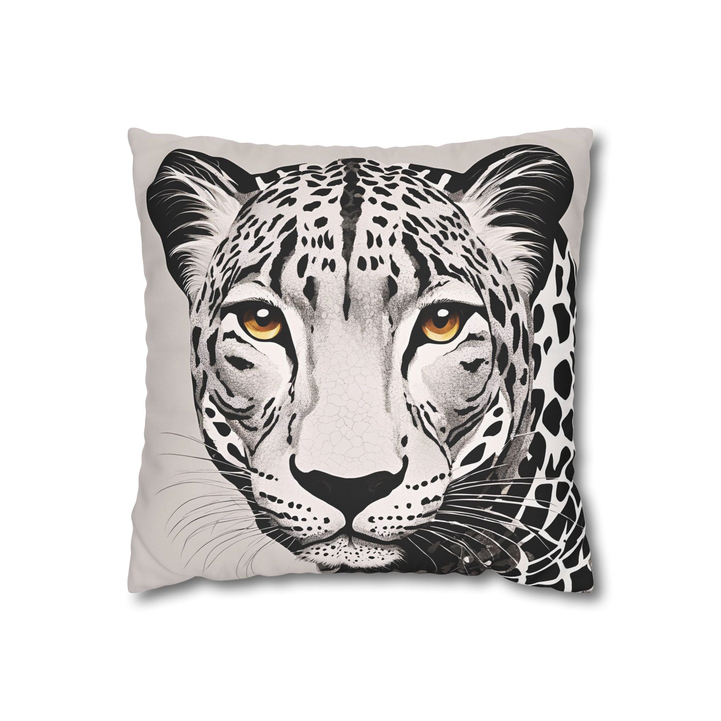 Leopard Square Poly Canvas Pillowcase