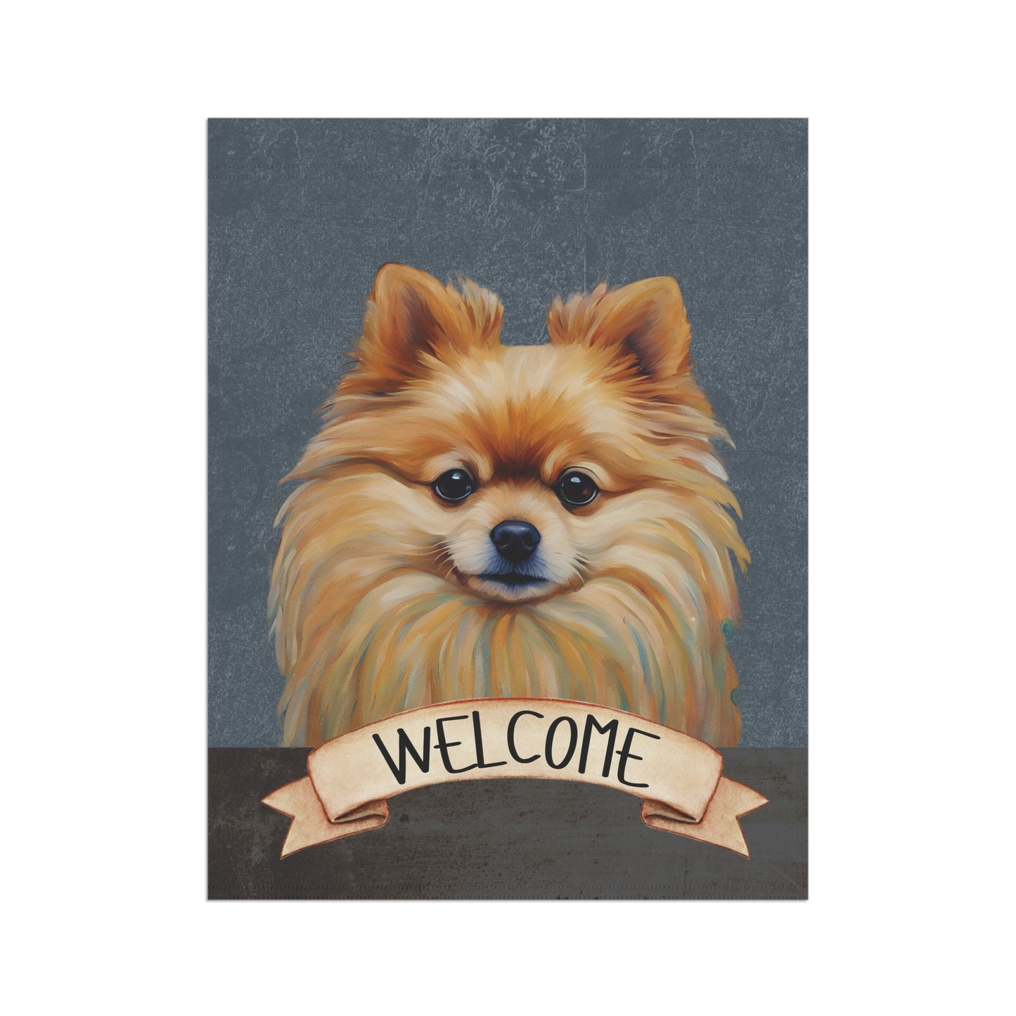 Pomeranian Welcome 2-Sided Garden & House Flag/Banner