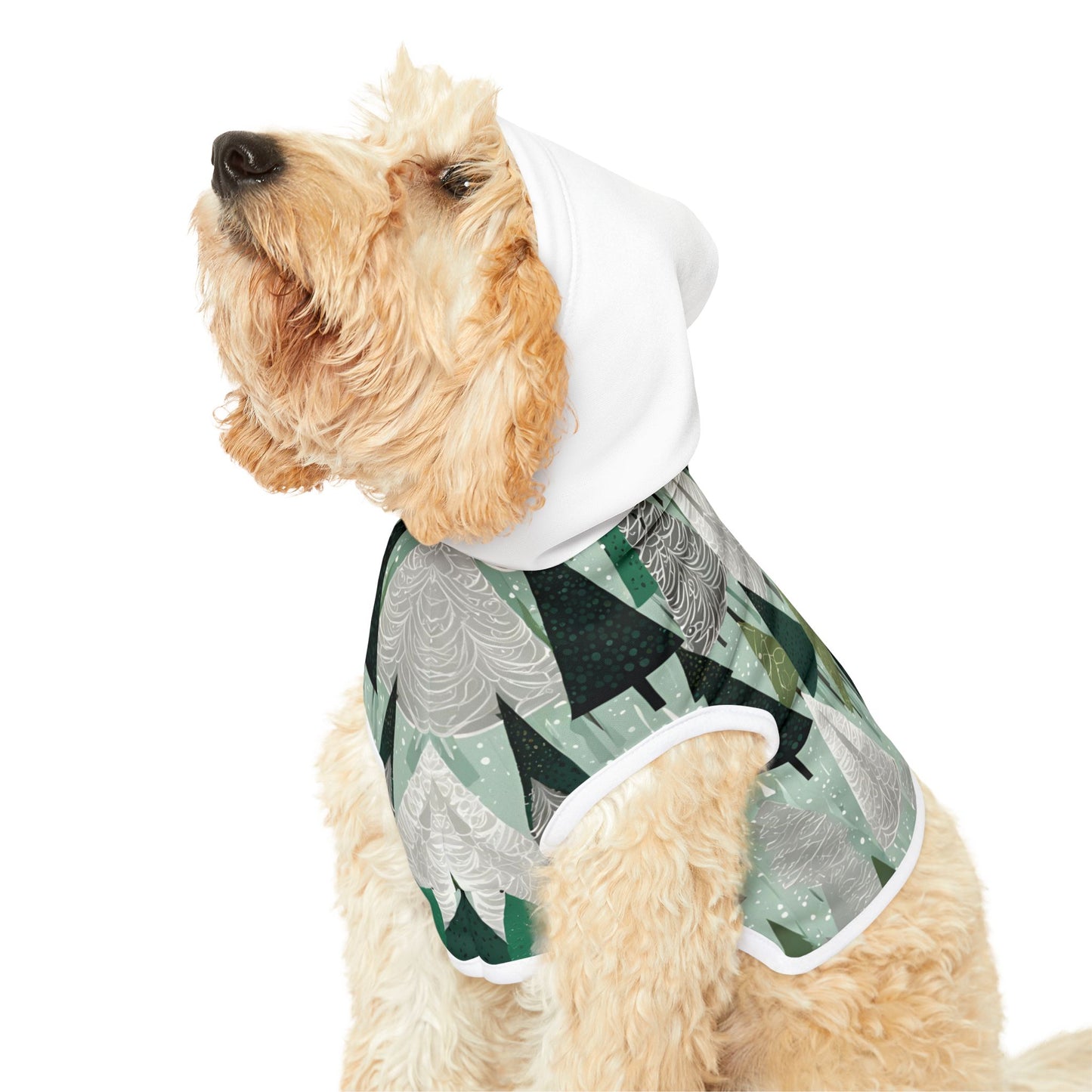 Mint Trees Holiday Pet Hoodie