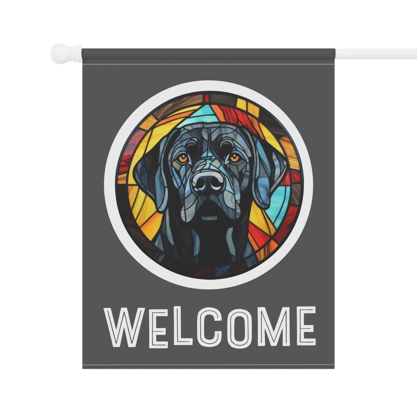 Black Labrador Welcome 2-Sided Garden & House Flag/Banner