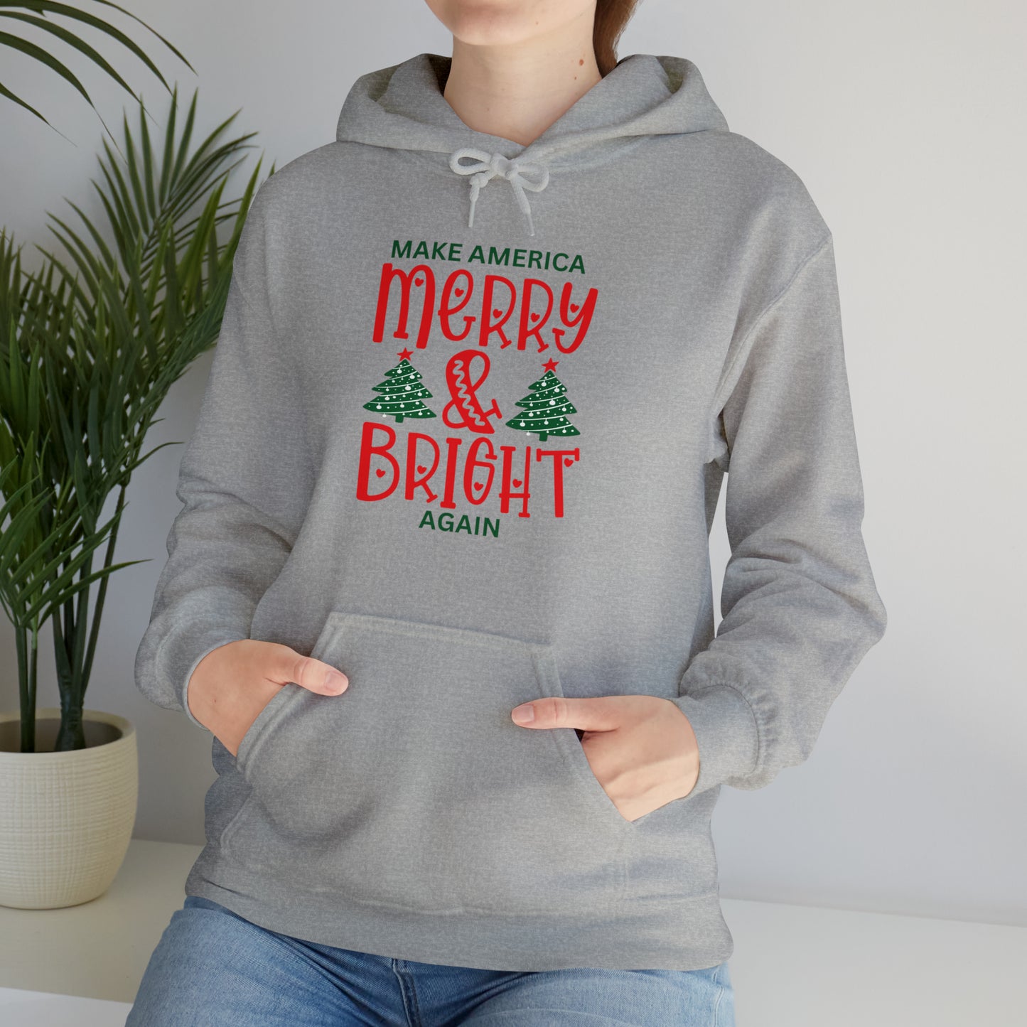 Happy Hearts Make America Merry & Bright Again Unisex Heavy Blend™ Hooded Sweatshirt