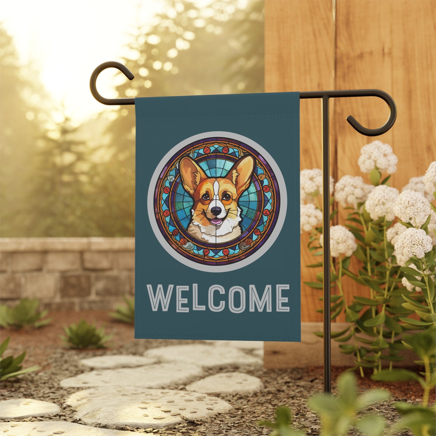 Corgi Welcome 2-Sided Garden & House Flag/Banner