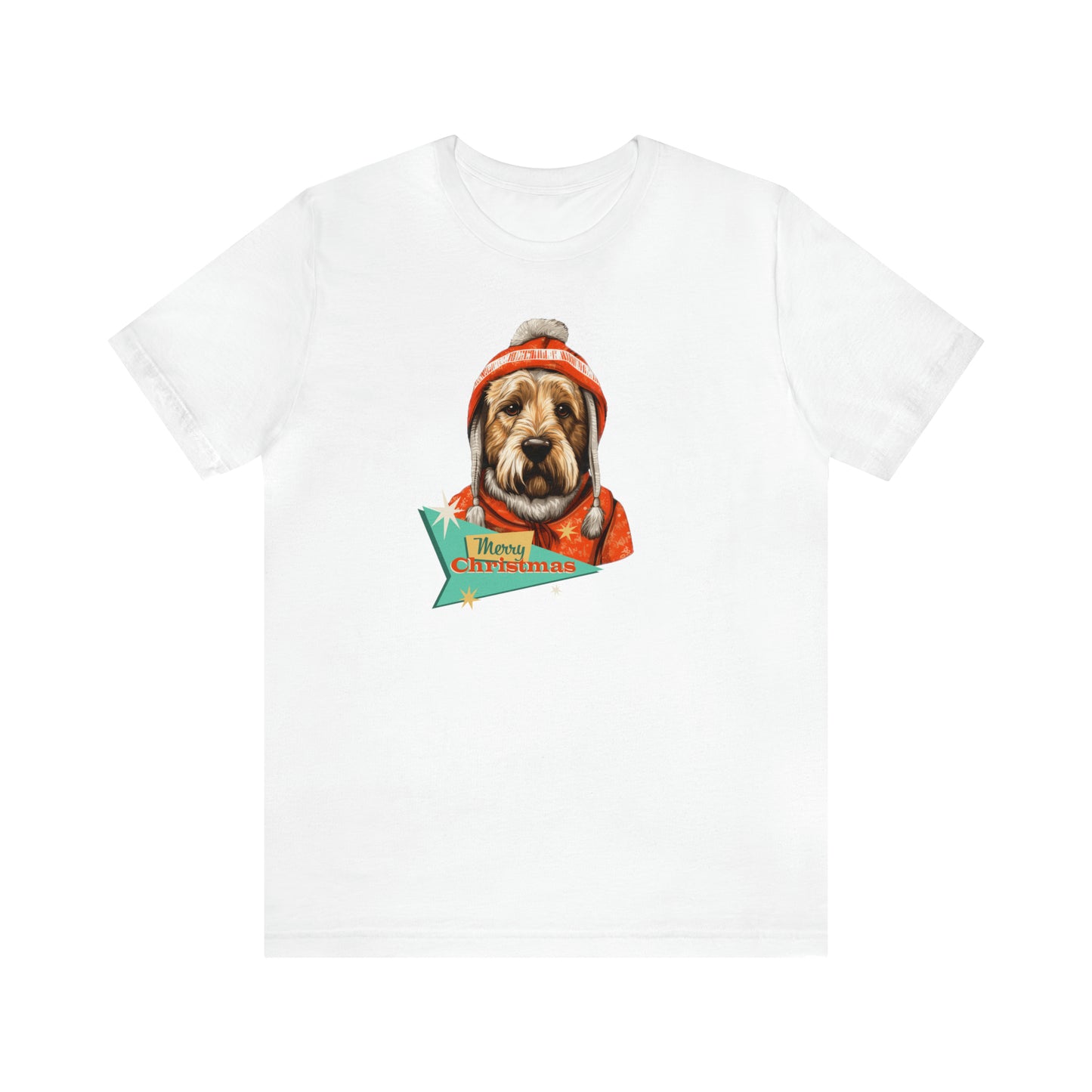 Soft Coated Wheaten Terrier Retro Merry Christmas Unisex Jersey Short Sleeve Tee