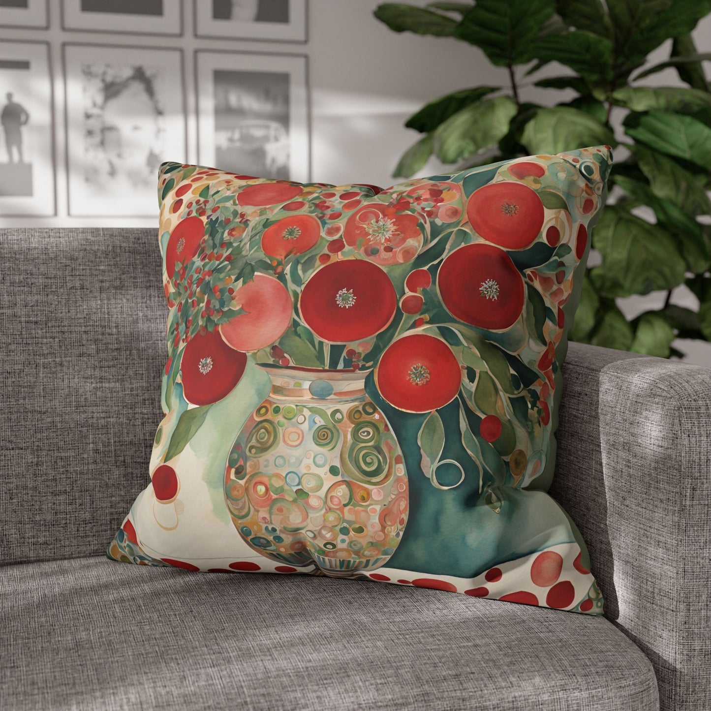 Chesney's Bouquet Square Poly Canvas Pillowcase