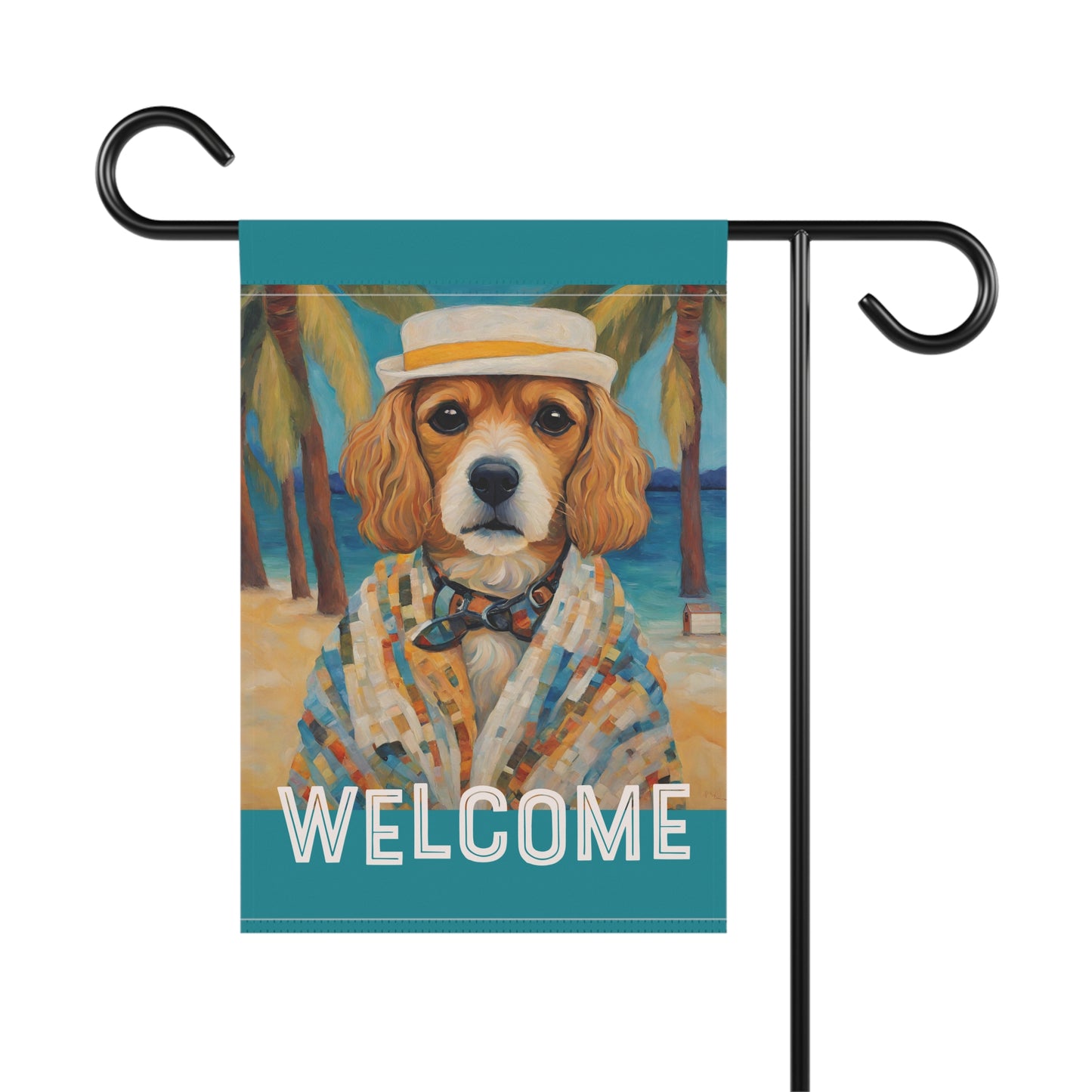 Beach Dog Welcome 2-Sided Garden & House Flag/Banner