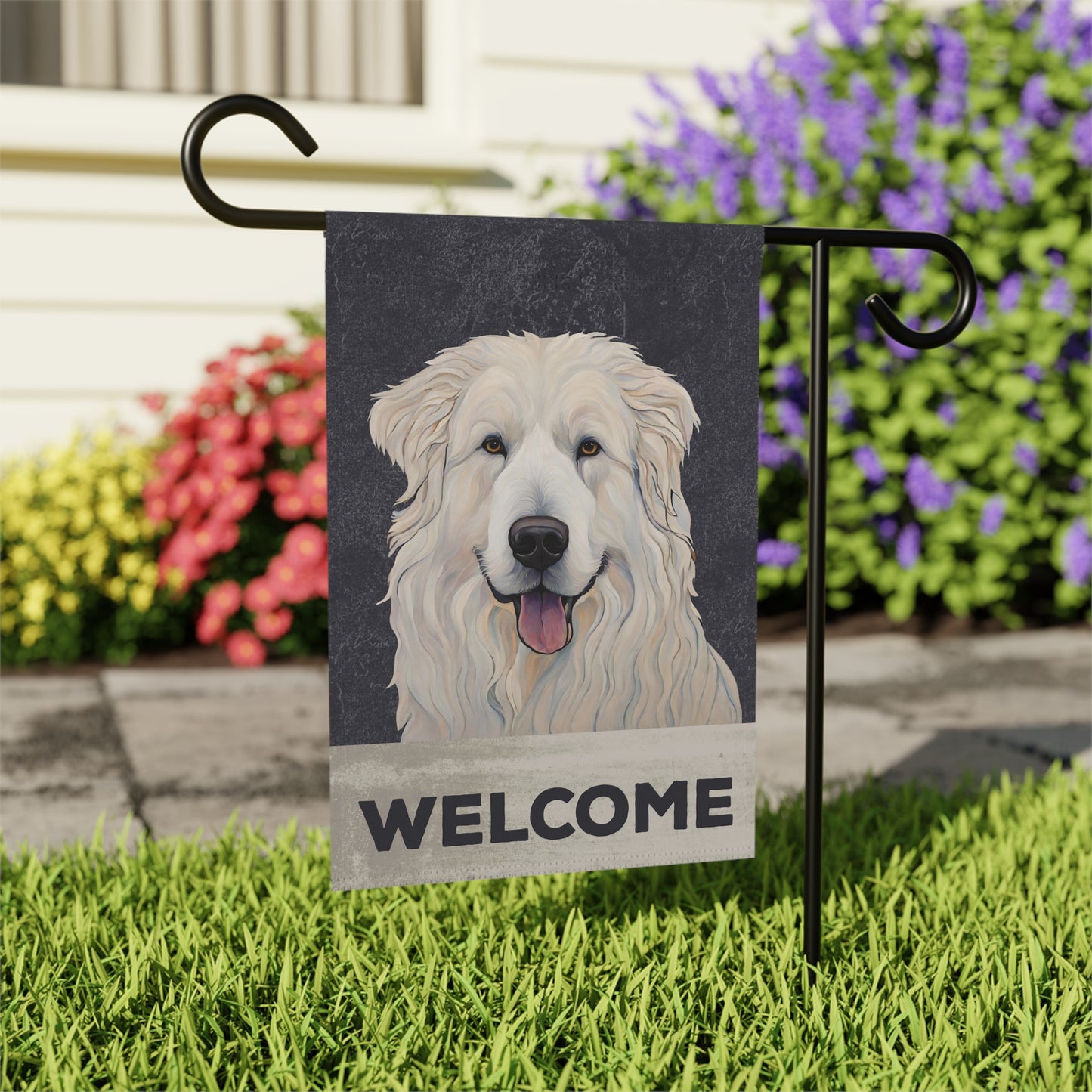 Great Pyrenees Welcome 2-Sided Garden & House Flag/Banner