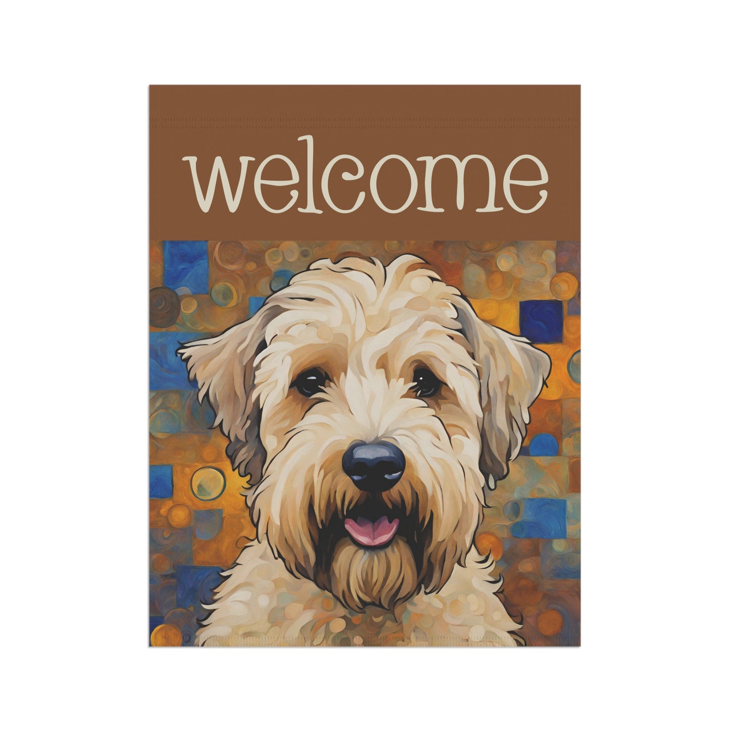 Wheaten Terrier Welcome 2-Sided Garden & House Flag/Banner