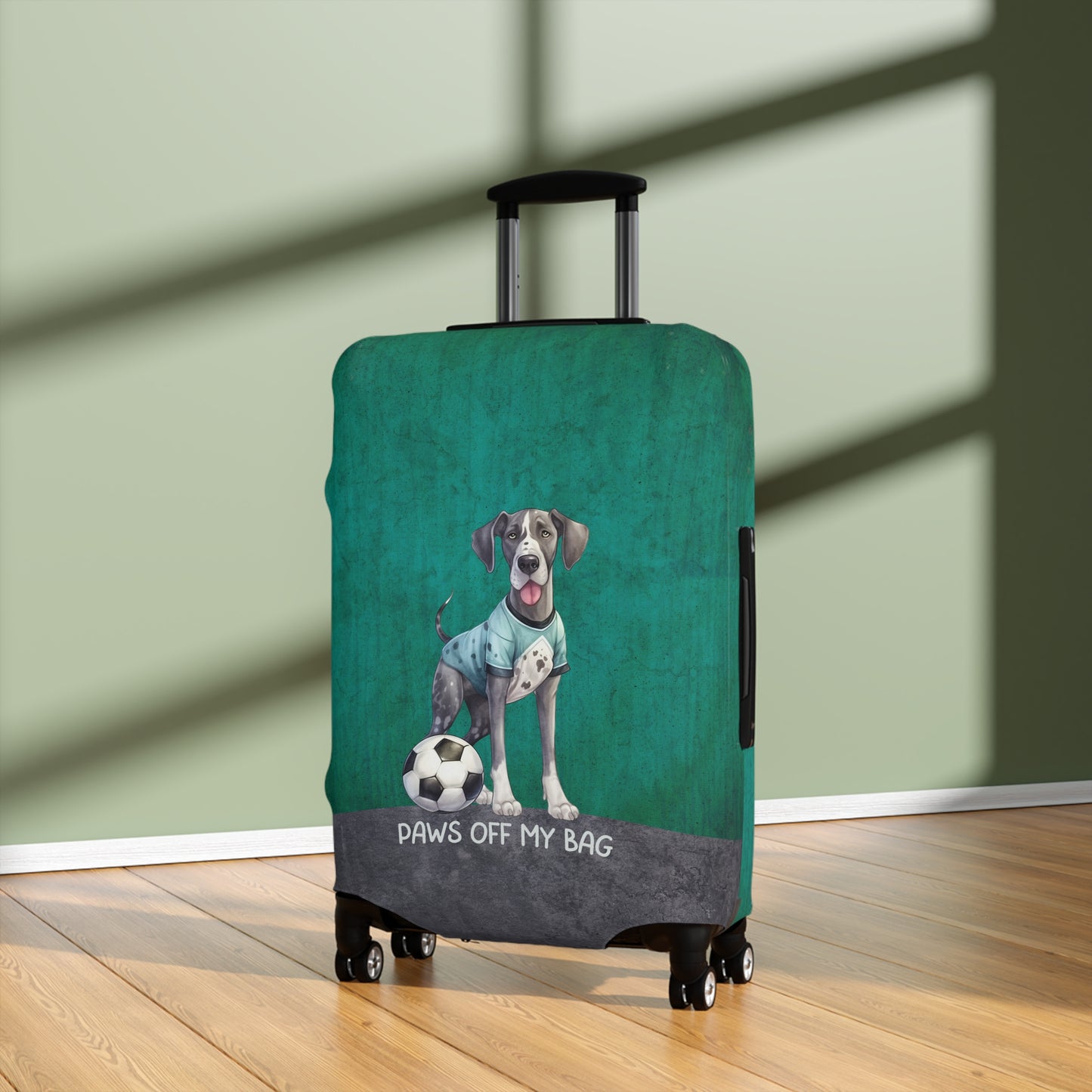 Great Dane with Soccer Ball Paws Off My Bag Luggage Cover