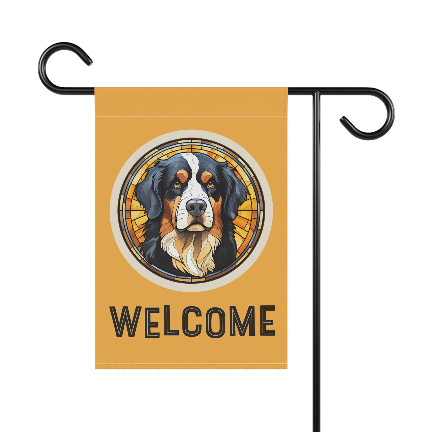 Bernese Mountain Dog Welcome 2-Sided Garden & House Flag/Banner