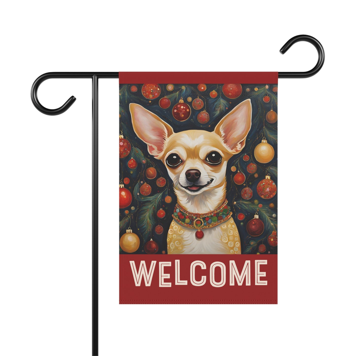 Chihuahua Christmas Welcome 2-Sided Garden & House Flag/Banner