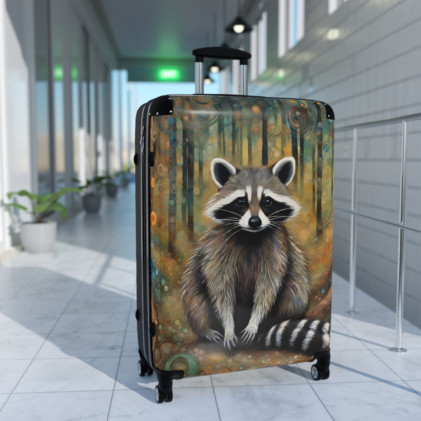 Mountain Forest Raccoon Suitcase