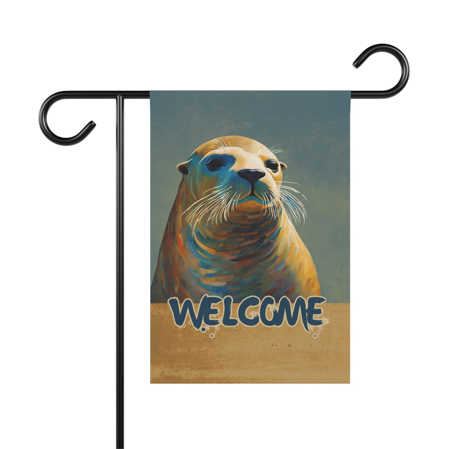 Sea Lion Welcome 2-Sided Garden & House Flag/Banner