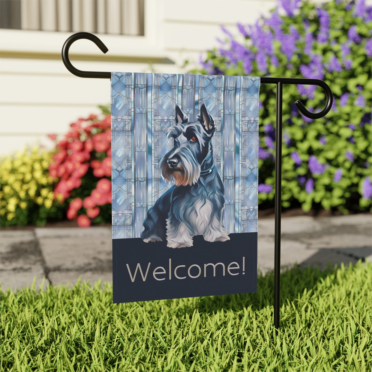 Scottish Terrier Welcome Scottie 2-Sided Garden & House Flag/Banner