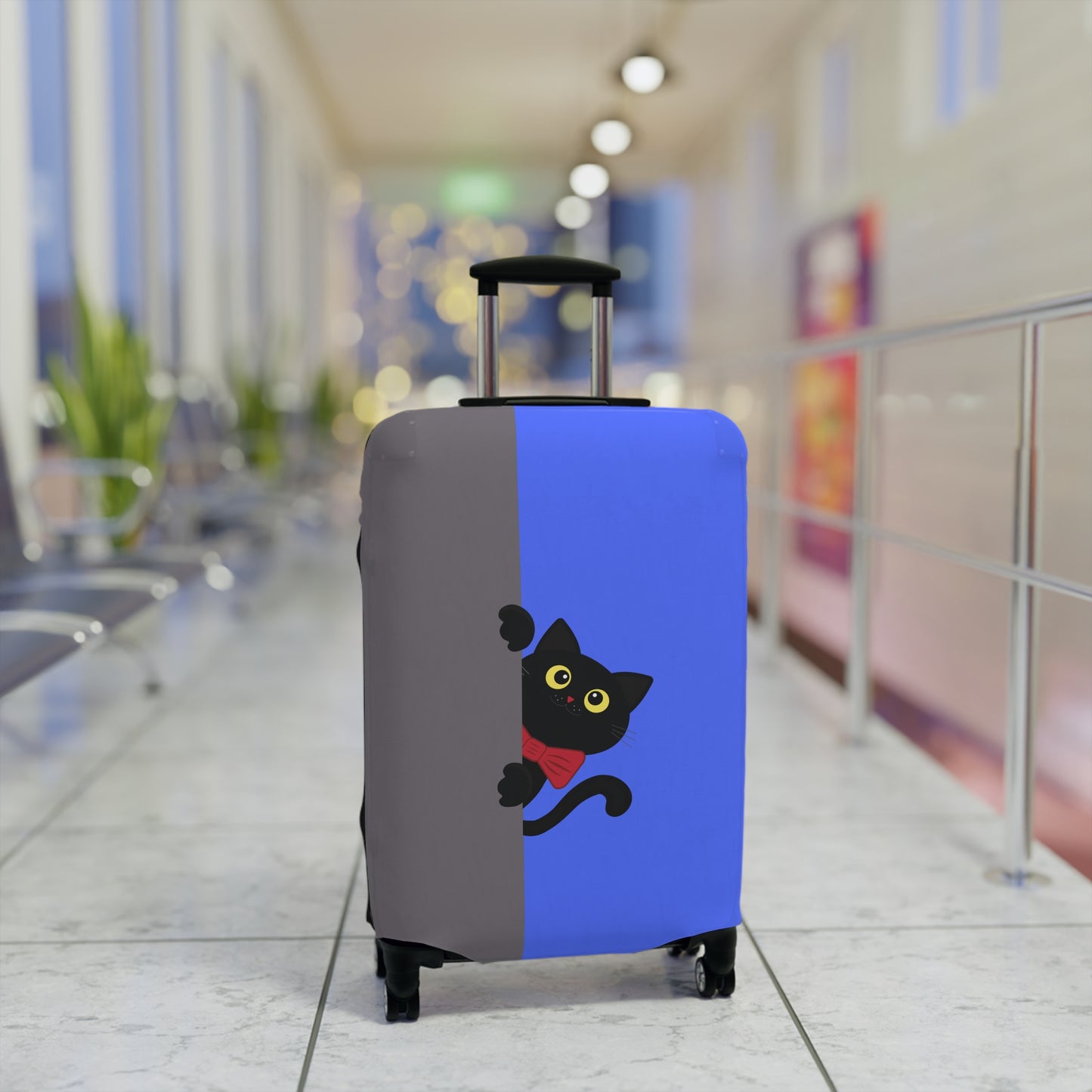 Black Cat in Red Bow Tie Luggage Cover