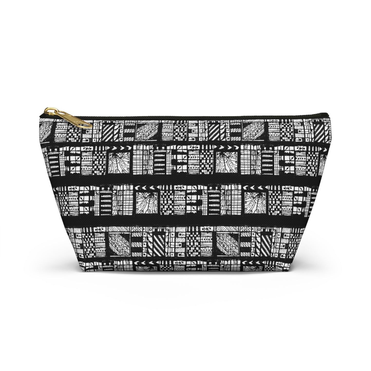 Tribal Black & White Accessory Pouch w T-bottom