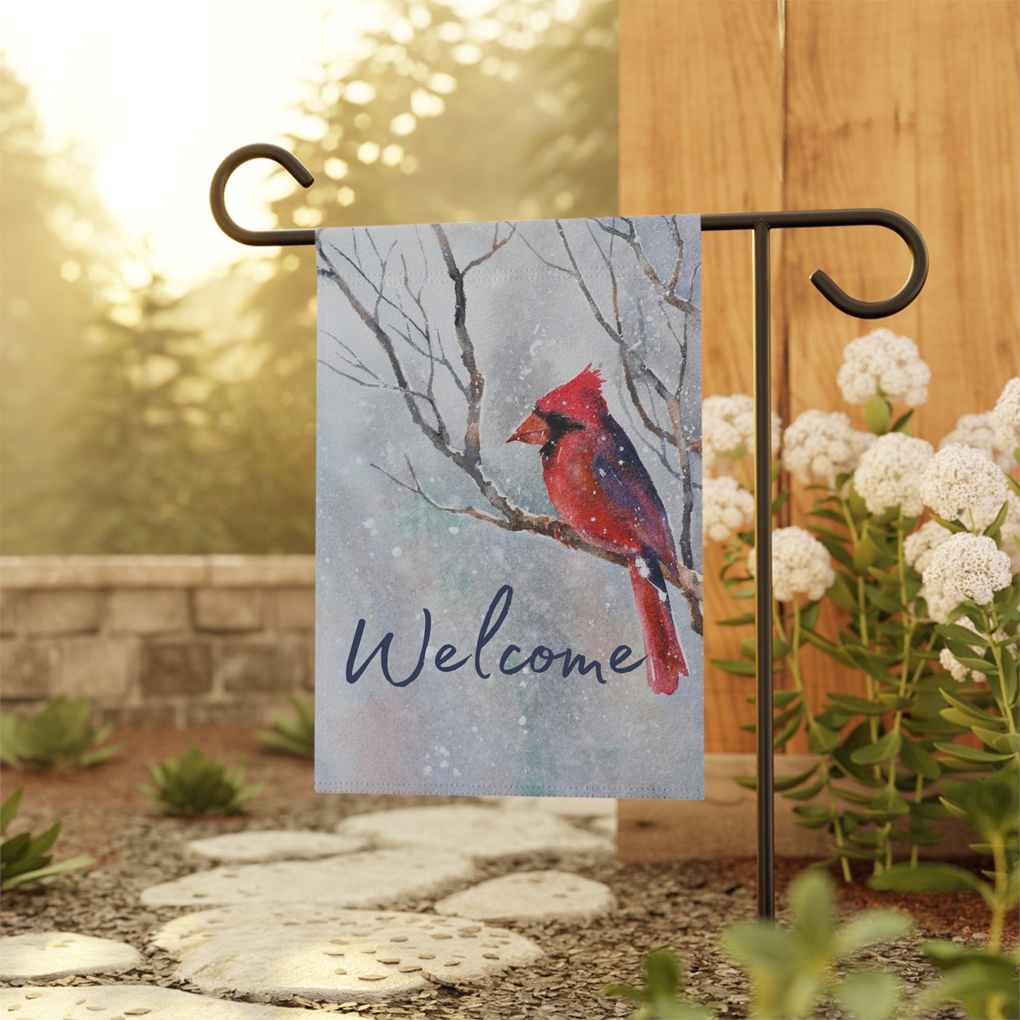 Welcome Winter Cardinal 2-Sided Garden & House Banner