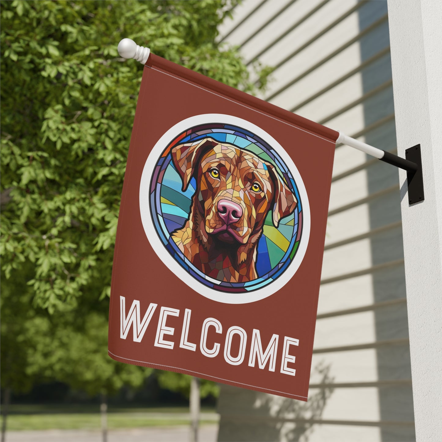 Chesapeake Bay Retriever Welcome 2-Sided Garden & House Flag/Banner