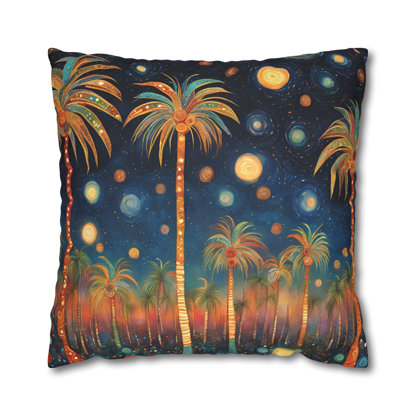 Palm Party Square Poly Canvas Pillowcase