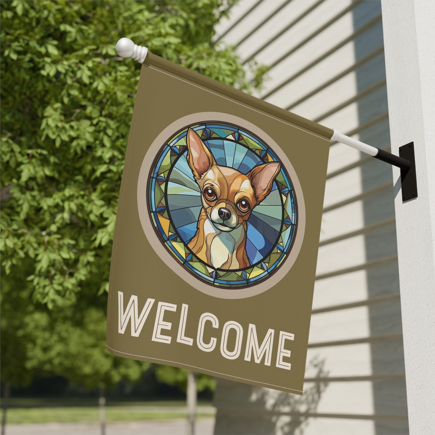 Chihuahua Welcome 2-Sided Garden & House Flag/Banner