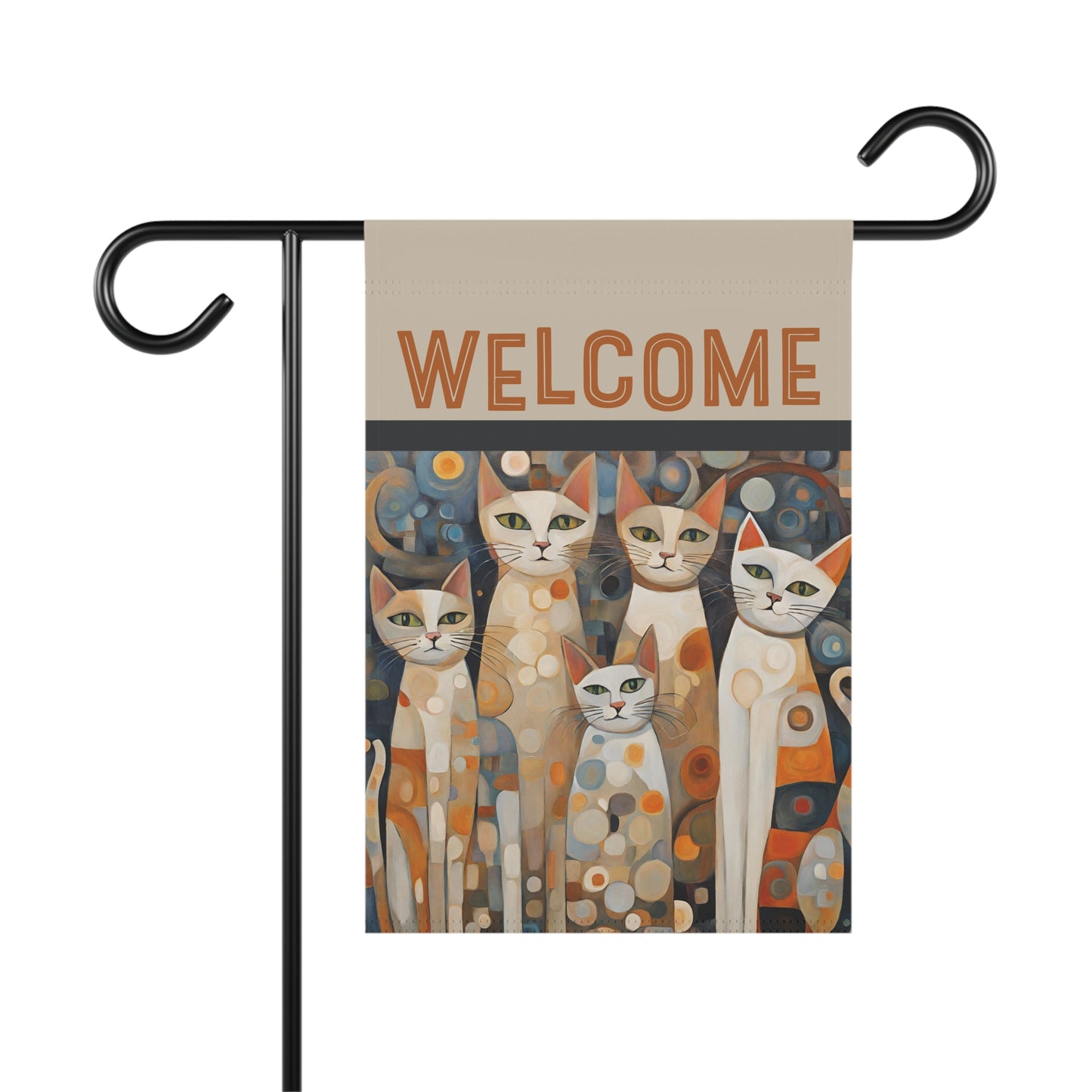 Feline Family Welcome 2-Sided Garden & House Flag/Banner