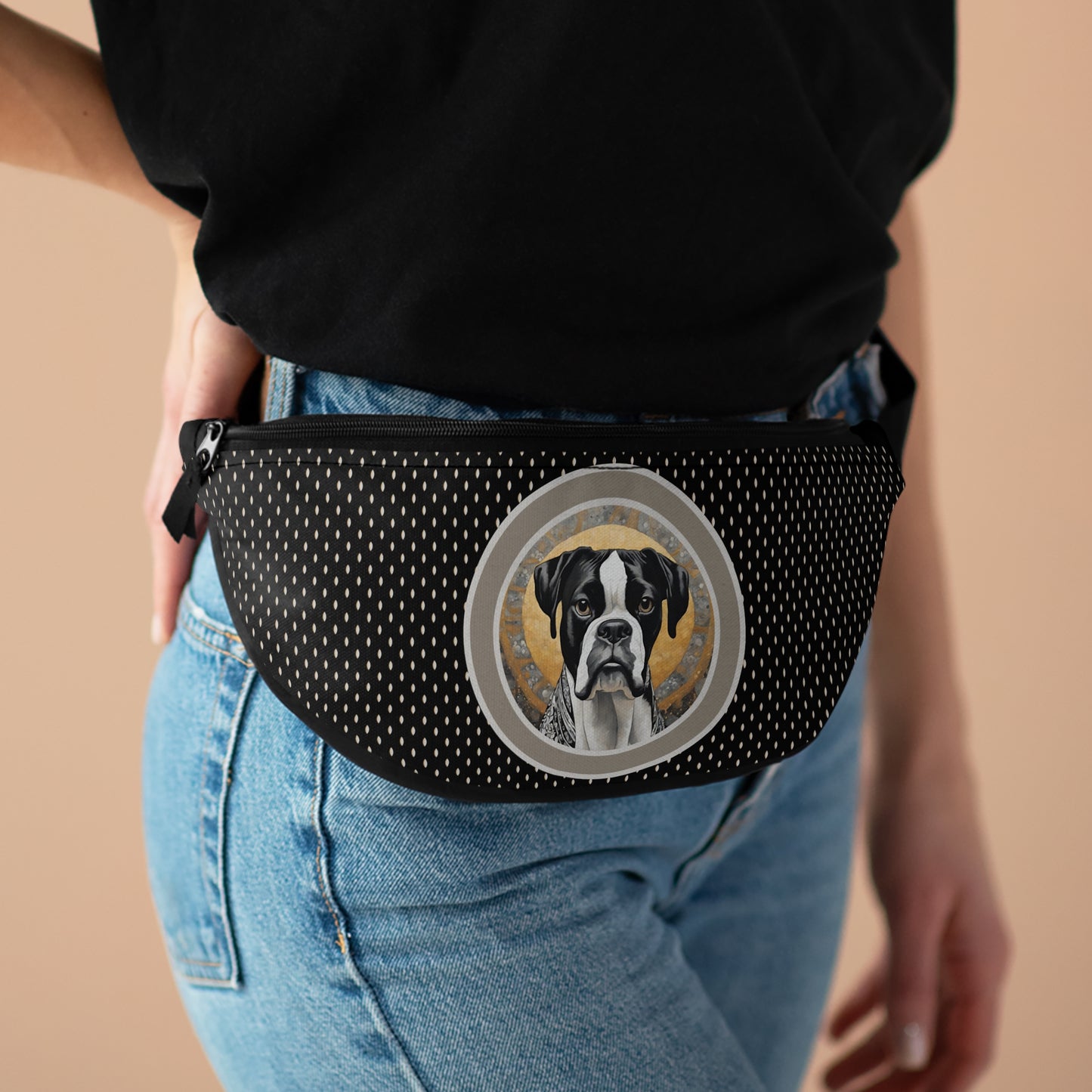 Boxer (Black & White) Fanny Pack