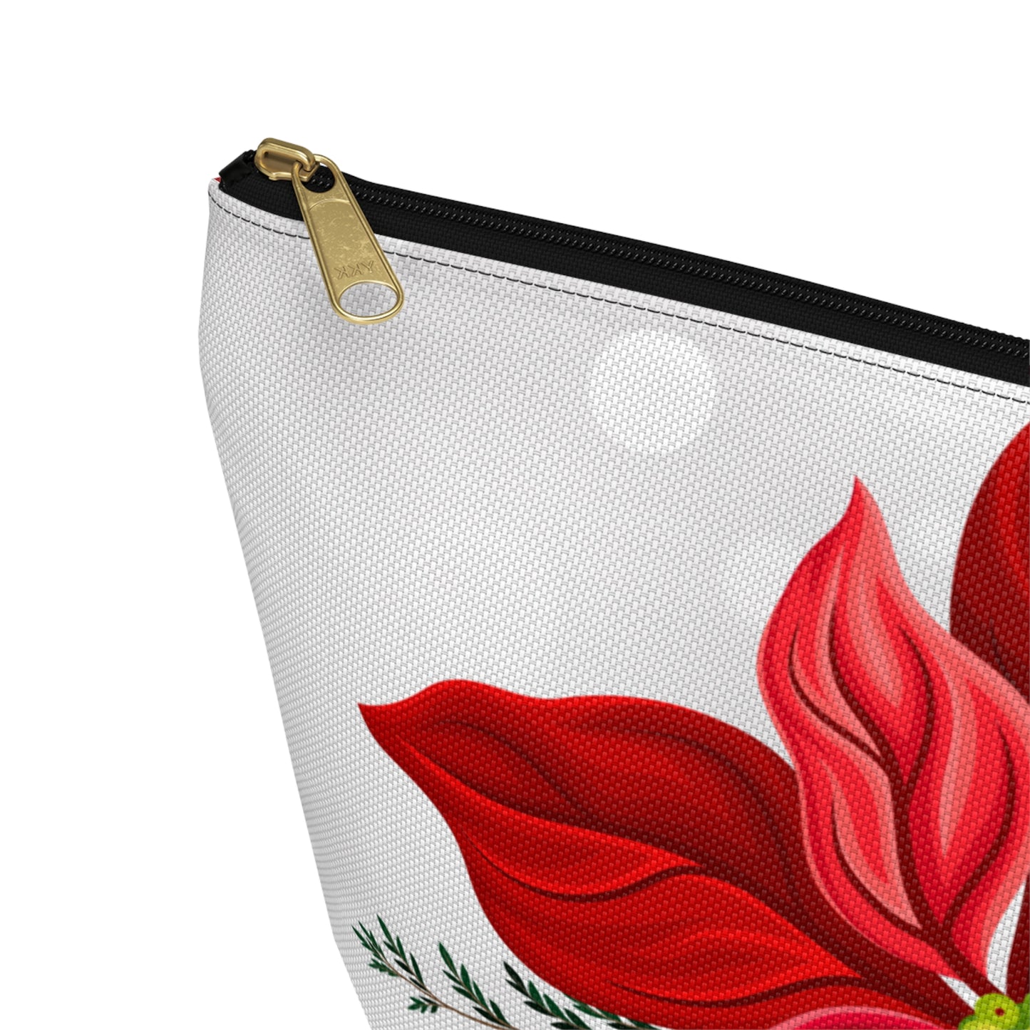 Big Poinsettia Accessory Pouch w T-bottom