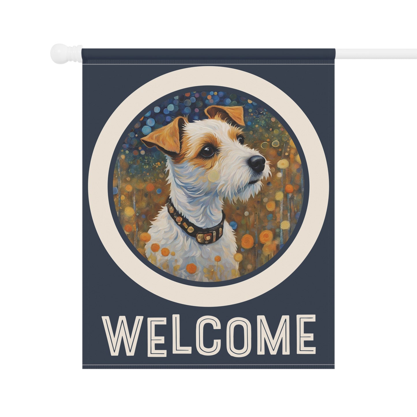 Russell Terrier Welcome 2-Sided Garden & House Flag/Banner