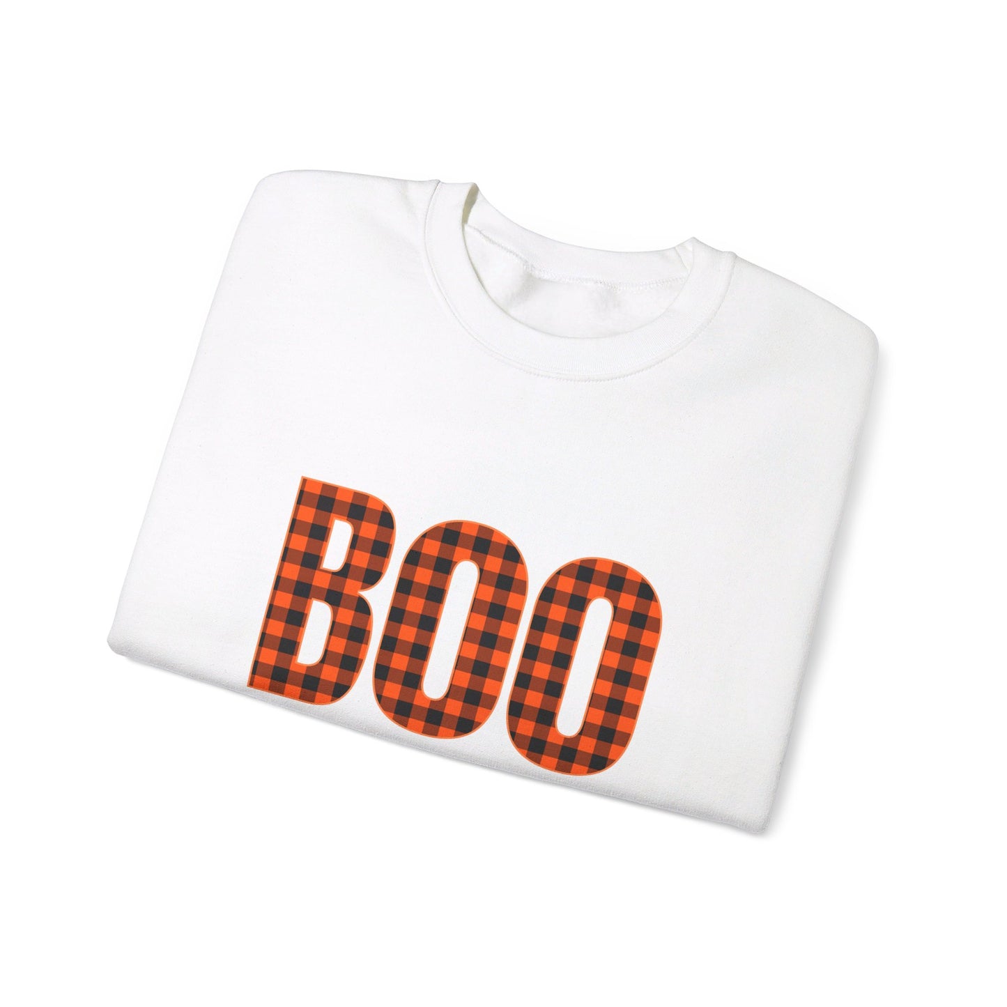 Halloween Plaid BOO Unisex Heavy Blend™ Crewneck Sweatshirt