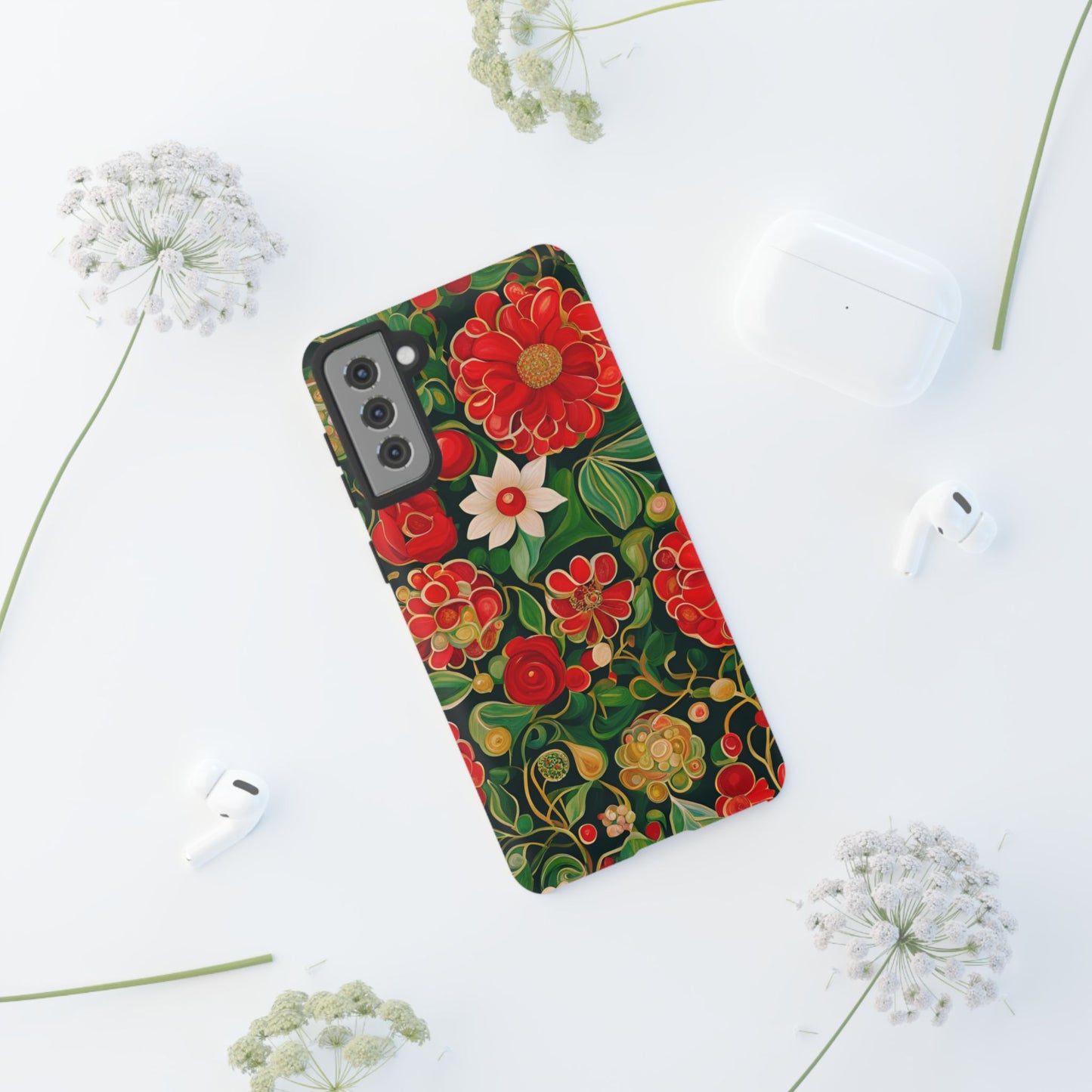 December Flowers iPhone Samsung Galaxy Google Pixel Tough Cases