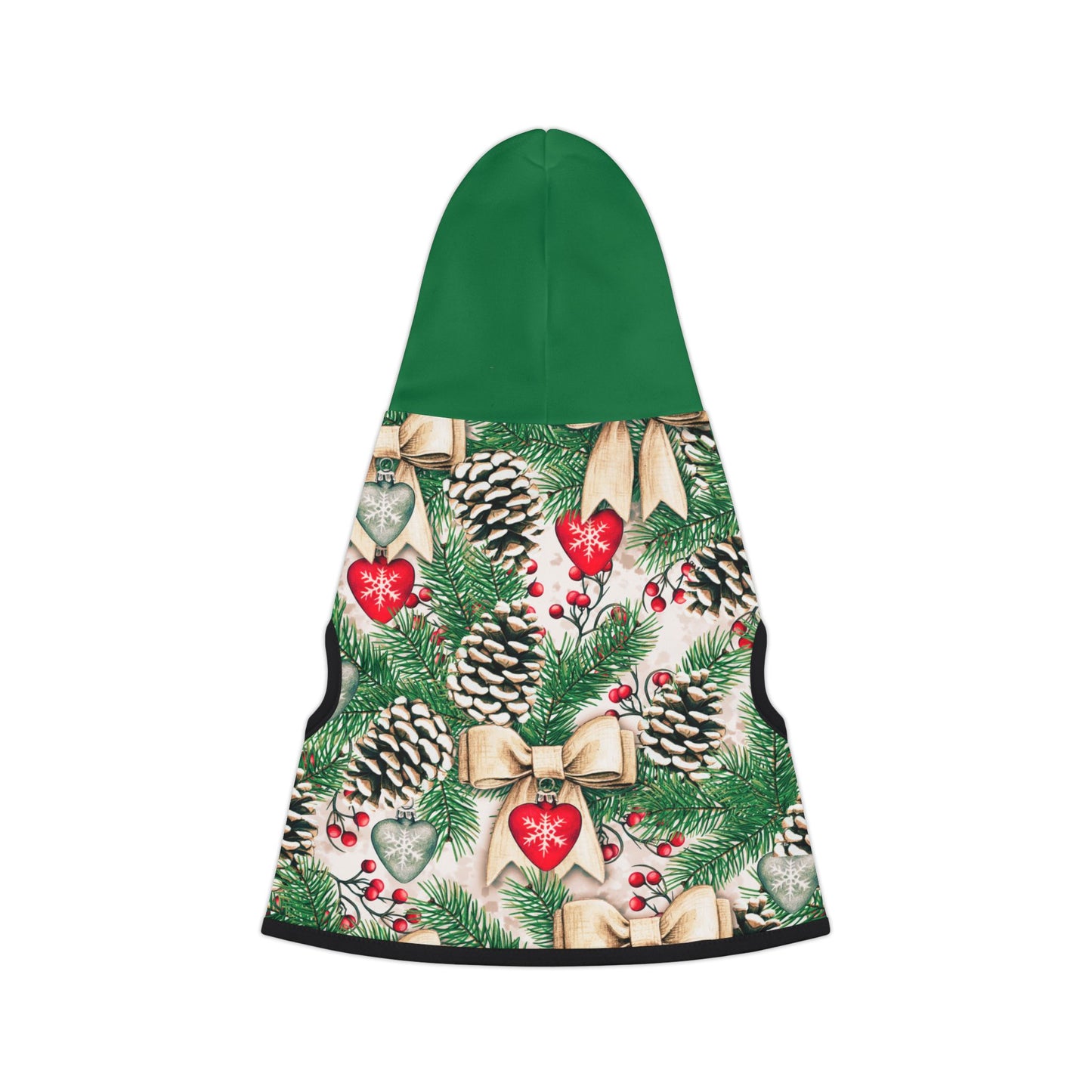 Bows & Pinecones Holiday Pet Hoodie