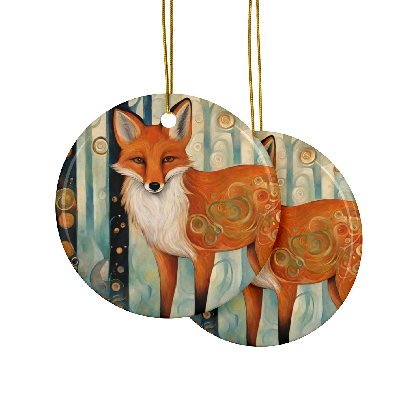 The Fox 3" Ceramic Ornaments, 2-Side Print, (1pc, 10pcs)