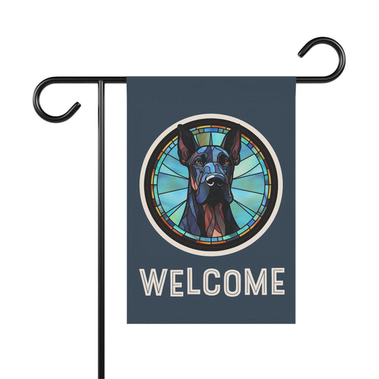 Great Dane Welcome 2-Sided Garden & House Flag/Banner