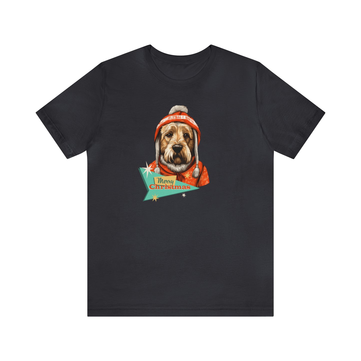 Soft Coated Wheaten Terrier Retro Merry Christmas Unisex Jersey Short Sleeve Tee