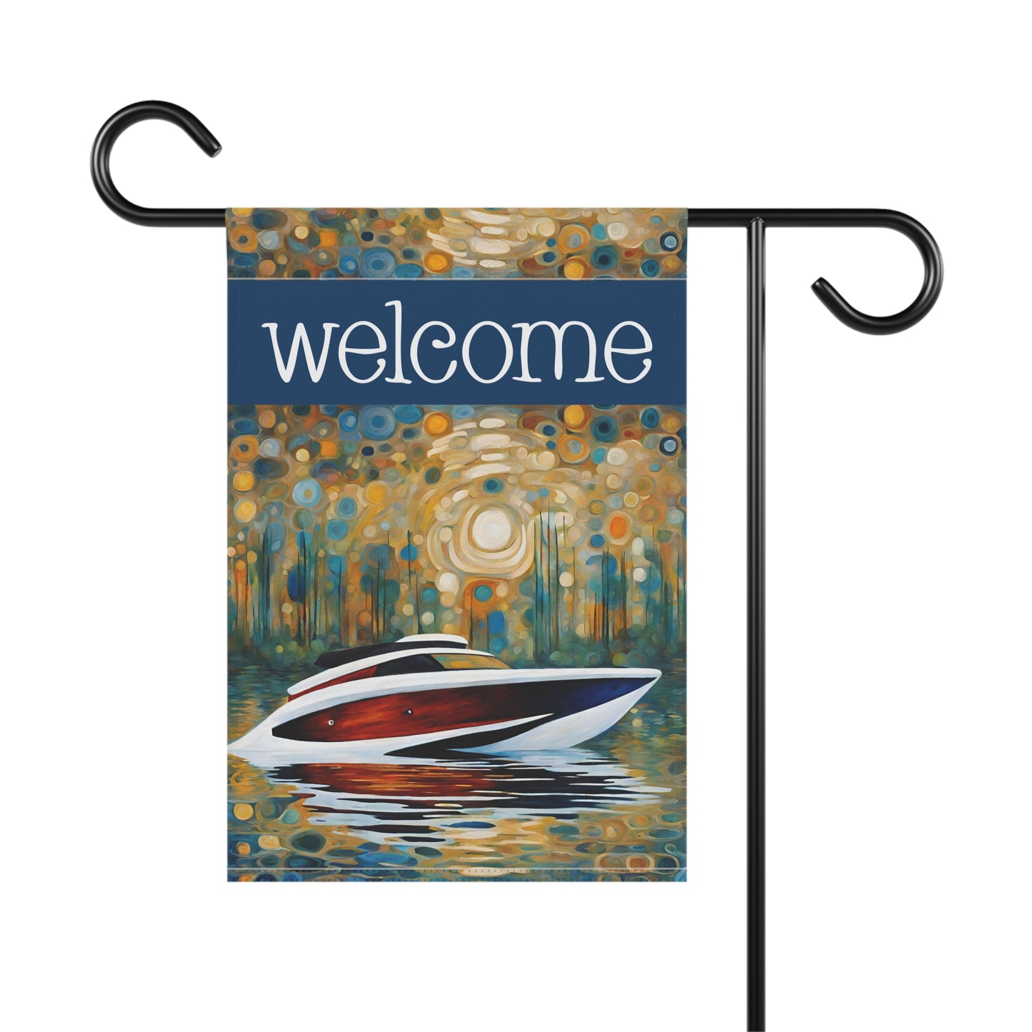 Boat on the Bayou Welcome 2-Sided Garden & House Flag/Banner