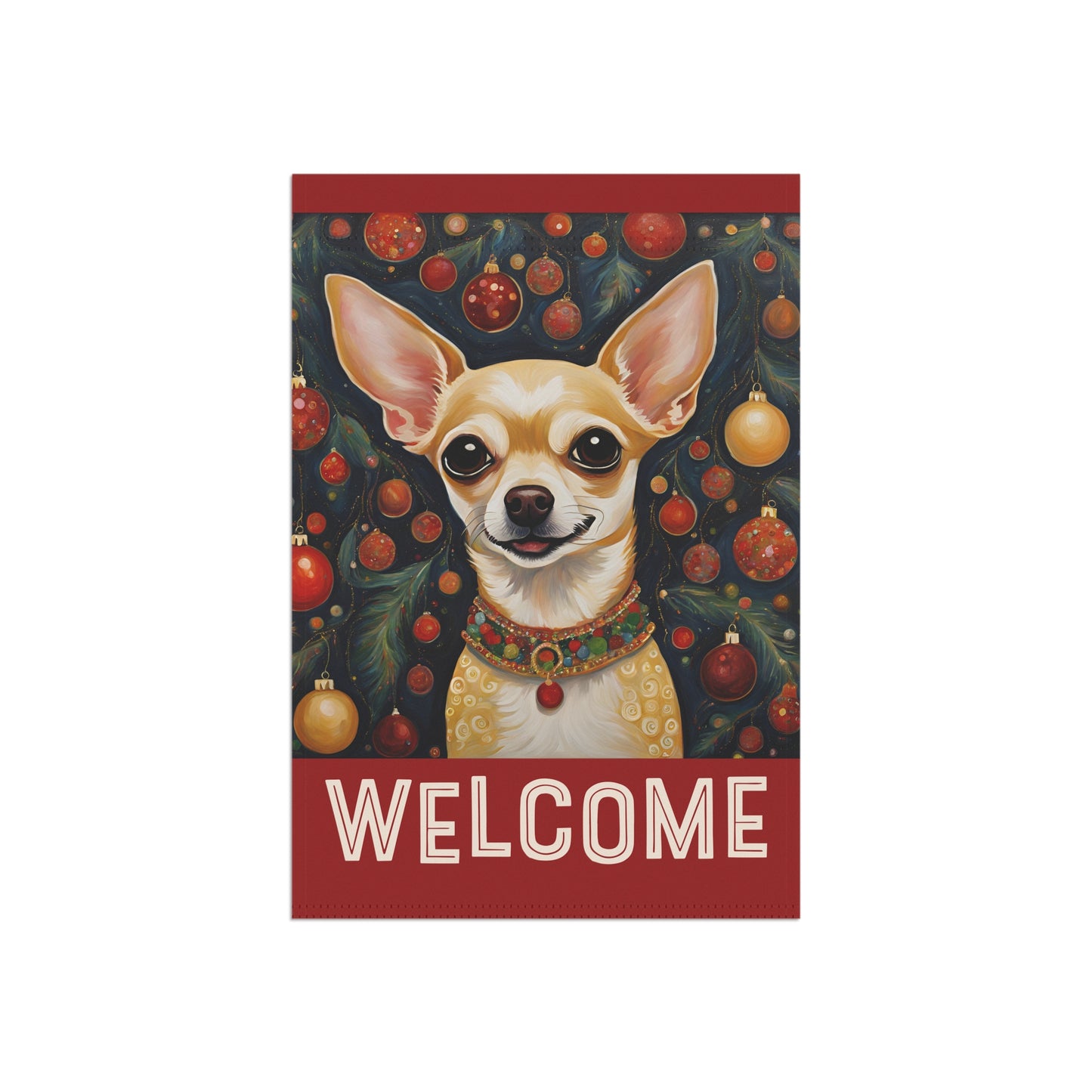 Chihuahua Christmas Welcome 2-Sided Garden & House Flag/Banner