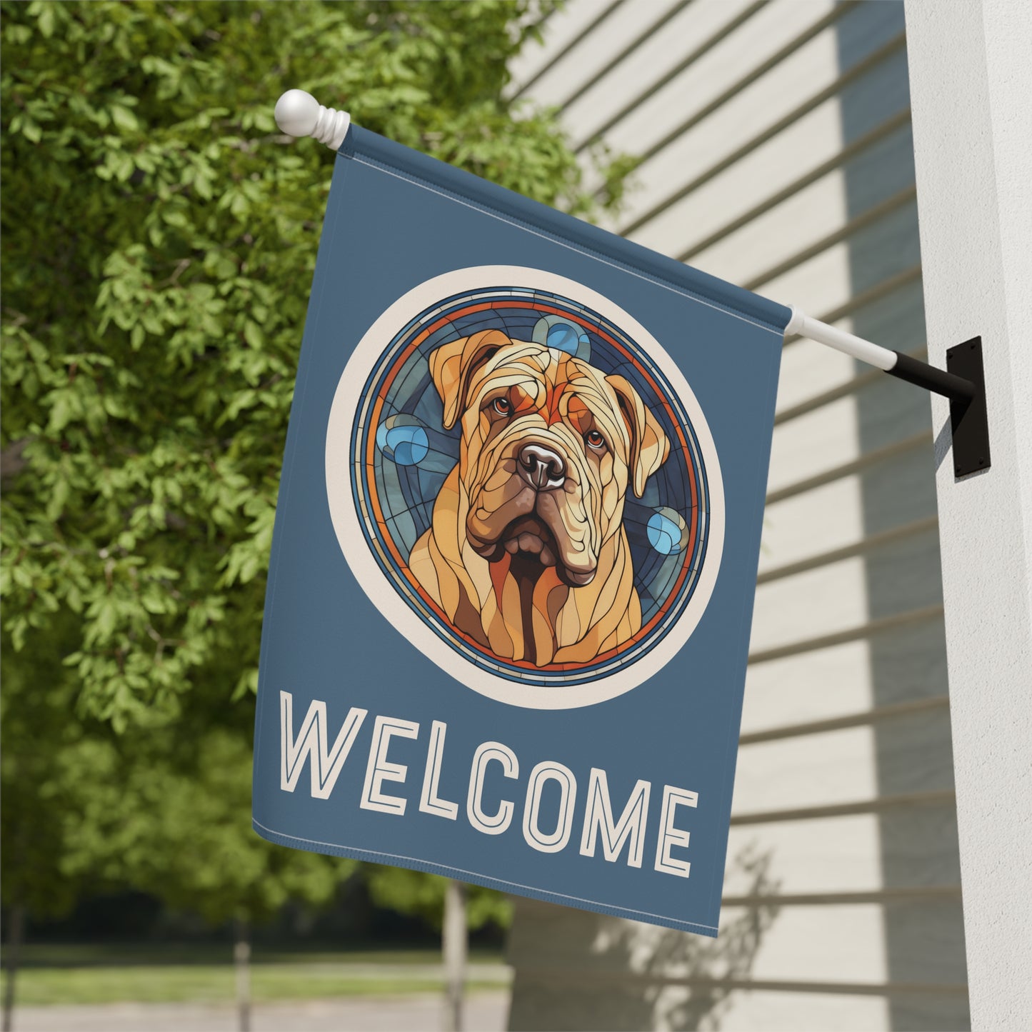 Shar Pei Welcome 2-Sided Garden & House Flag/Banner